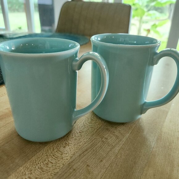 Set of 2 Corning Coffee Mugs – Aqua Color Corning NY - Picture 1 of 4